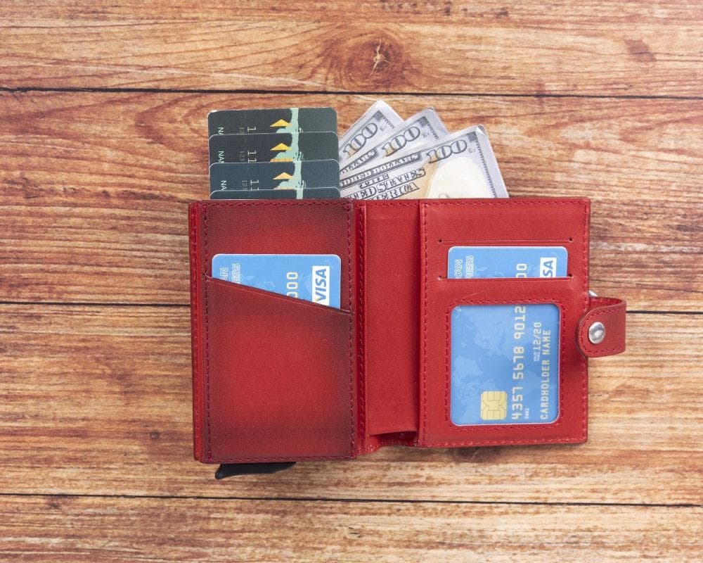 Palermo Zip Mechanical Leather Card Holder - TORONATA - color_ Red