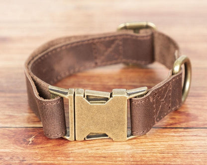 Scobby Leather Dog Collar - TORONATA - color_ Brown