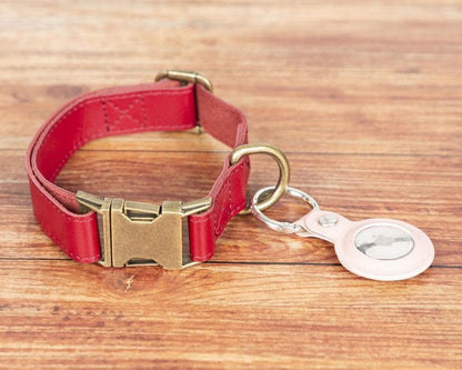 Scobby Leather Dog Collar - TORONATA - color_ Red
