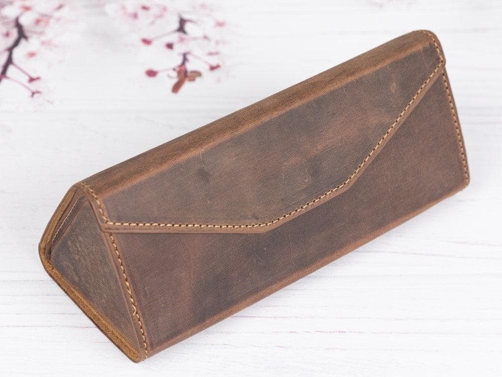 Smart Leather Glasses Case - TORONATA - color_ Saddle Brown