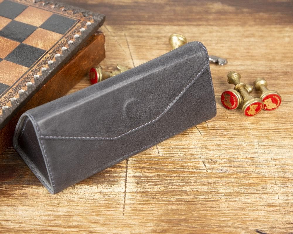Smart Leather Glasses Case - TORONATA - color_ Dark Gray