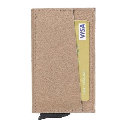 Torres Leather Mechanical Card Holder - TORONATA - color_ Deep Mink