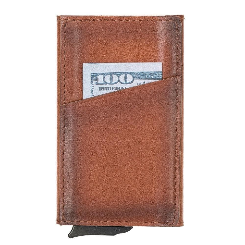 Torres Leather Mechanical Card Holder - TORONATA - color_ Tan