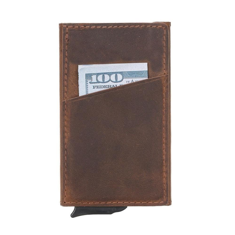 Torres Leather Mechanical Card Holder - TORONATA - color_ Saddle Brown