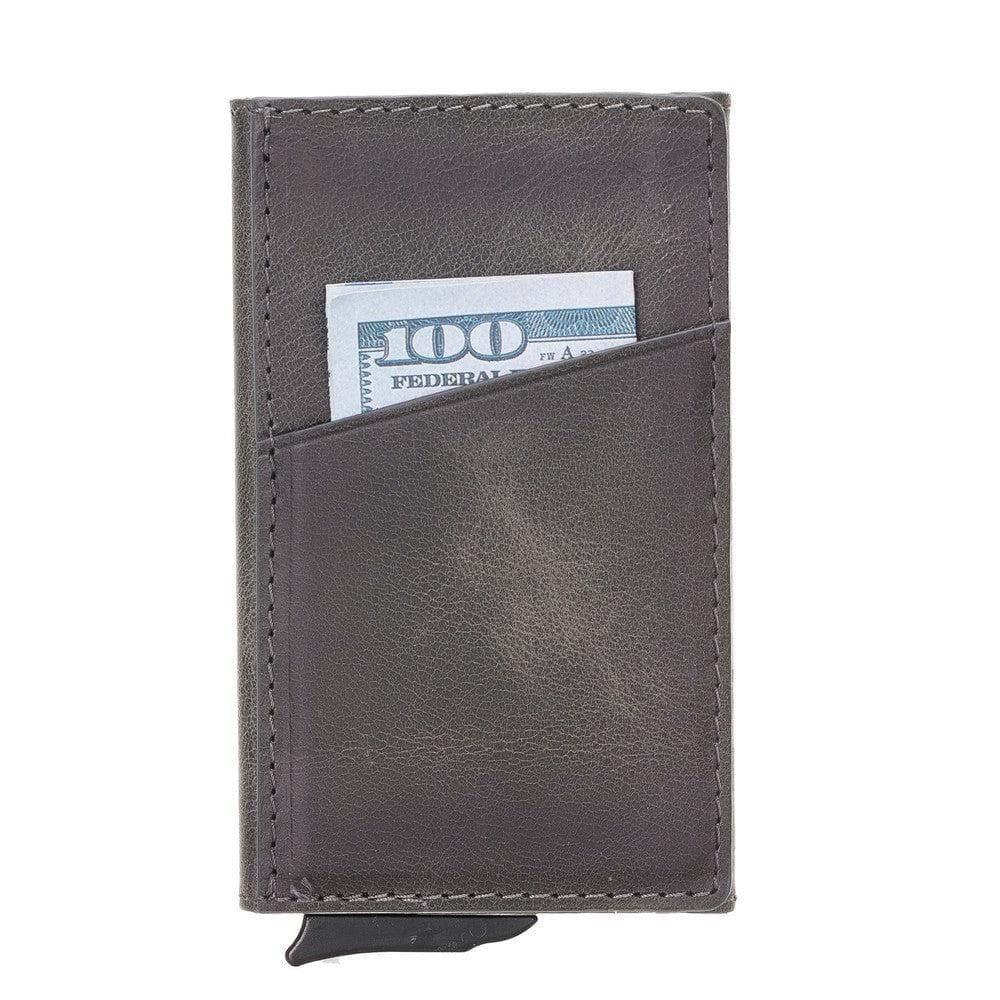 Torres Leather Mechanical Card Holder - TORONATA - color_ Gray