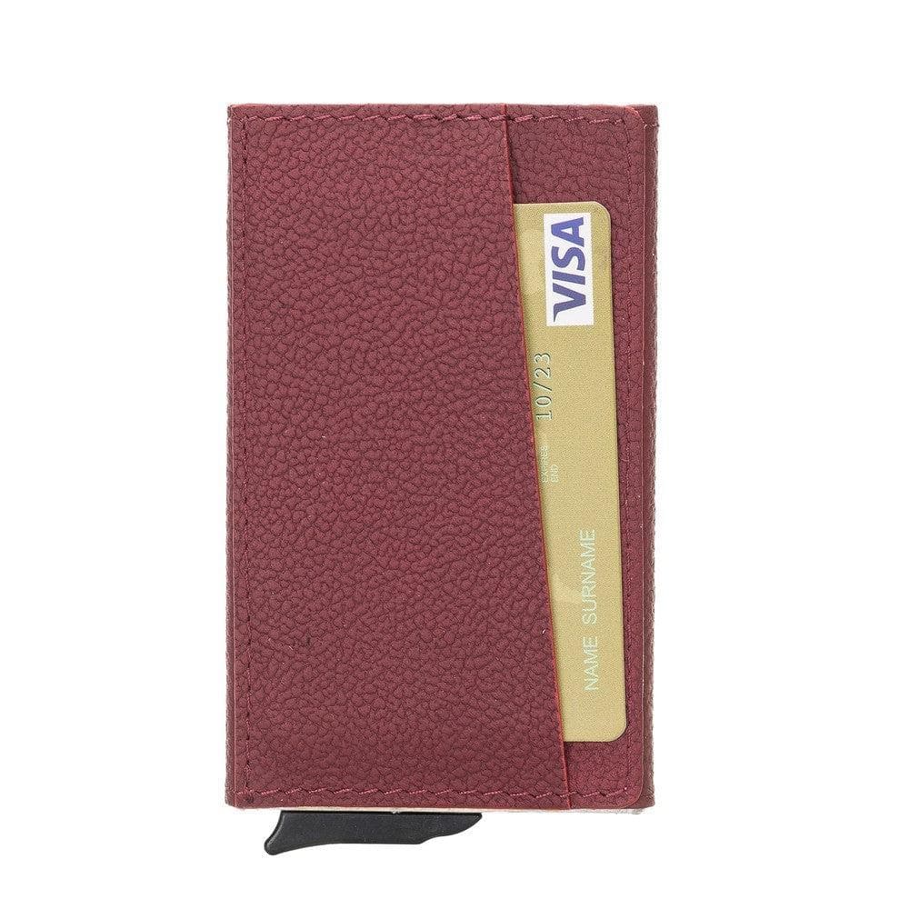 Torres Leather Mechanical Card Holder - TORONATA - color_ Deep Red