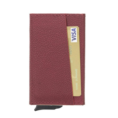 Torres Leather Mechanical Card Holder - TORONATA - color_ Deep Red