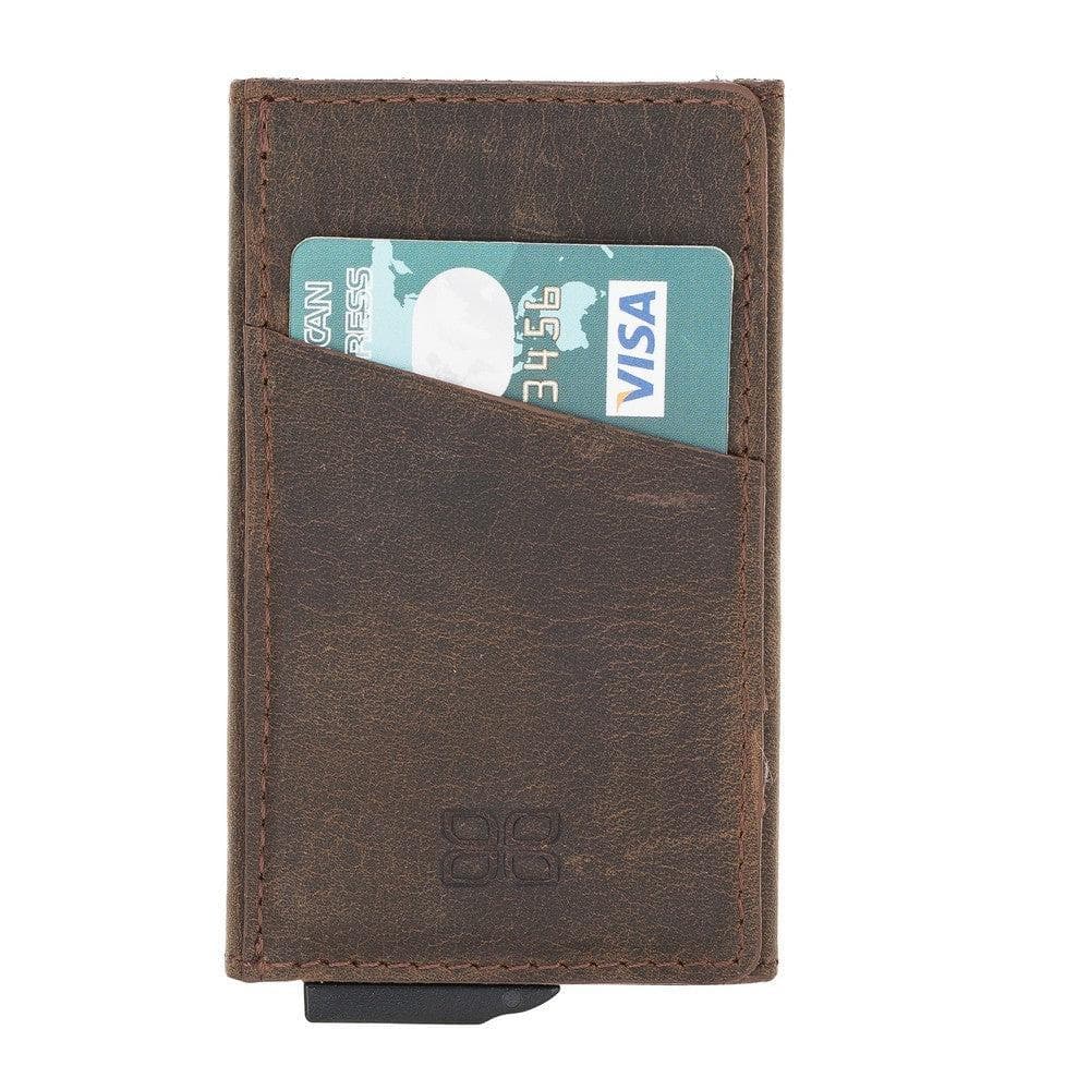 Torres Leather Mechanical Card Holder - TORONATA - color_ Coffee