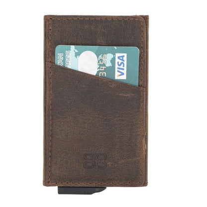 Torres Leather Mechanical Card Holder - TORONATA - color_ Coffee
