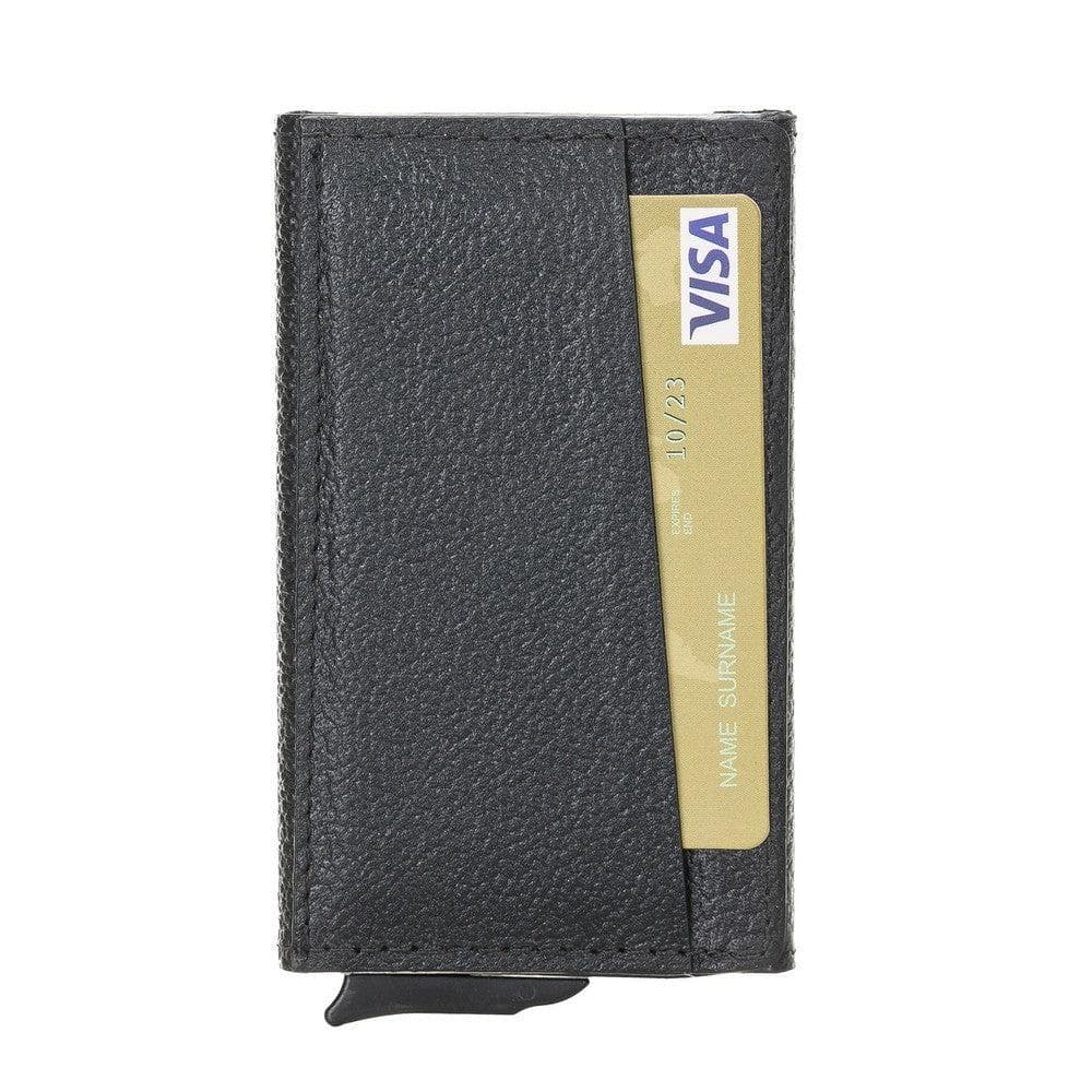 Torres Leather Mechanical Card Holder - TORONATA - color_ Deep Black