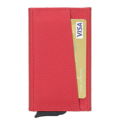Torres Leather Mechanical Card Holder - TORONATA - color_ Indianred