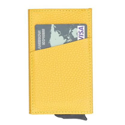 Torres Leather Mechanical Card Holder - TORONATA - color_ Yellow