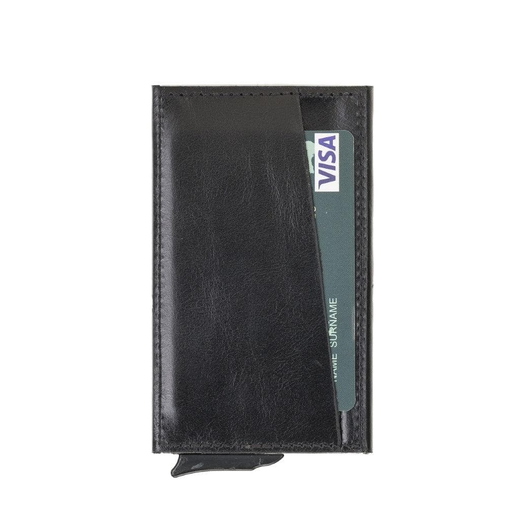 Torres Leather Mechanical Card Holder - TORONATA - color_ Black