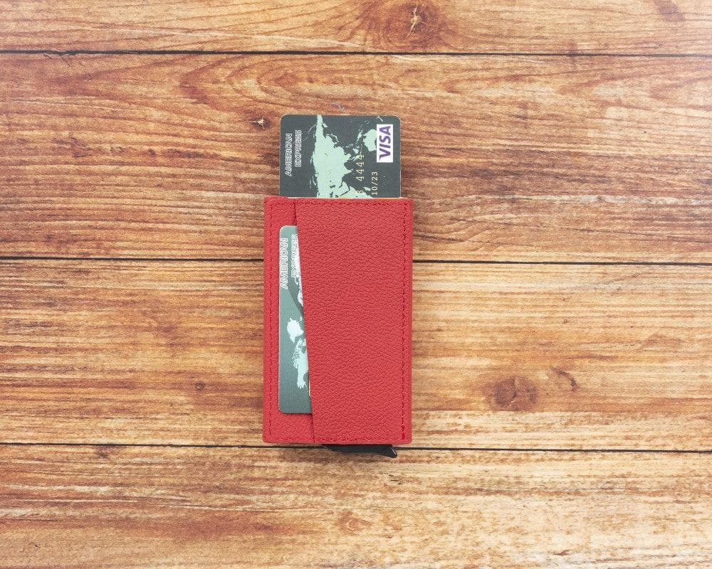 Torres Leather Mechanical Card Holder - TORONATA - color_ Deep Crimson