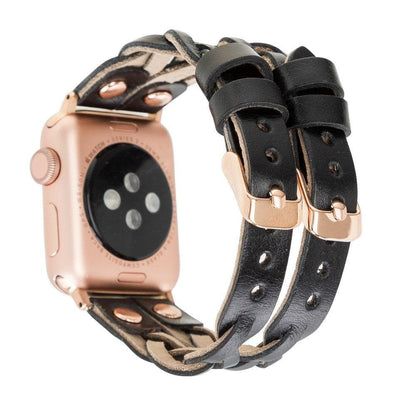 York Ferro Style Leather Apple Watch Double Band - TORONATA - color_