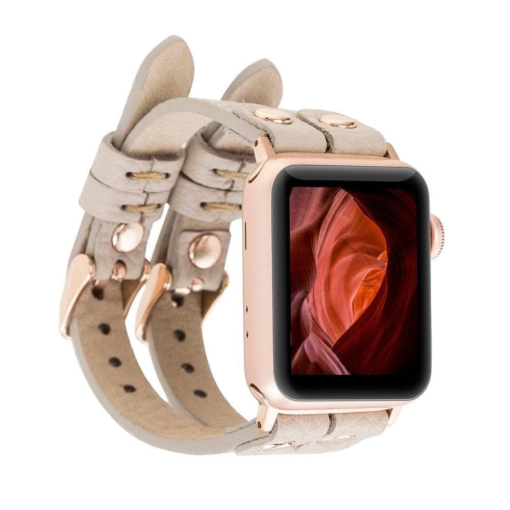 Ely Leather Apple Watch Double Band - TORONATA - color_ Sandy Brown