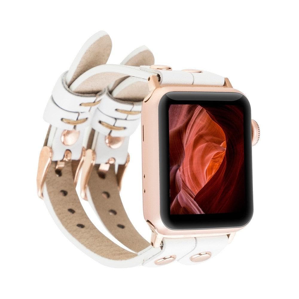 Ely Leather Apple Watch Double Band - TORONATA - color_ White