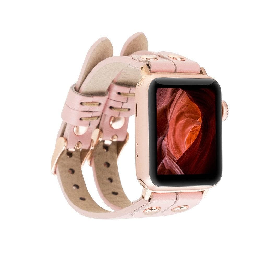 Ely Leather Apple Watch Double Band - TORONATA - color_ Pink