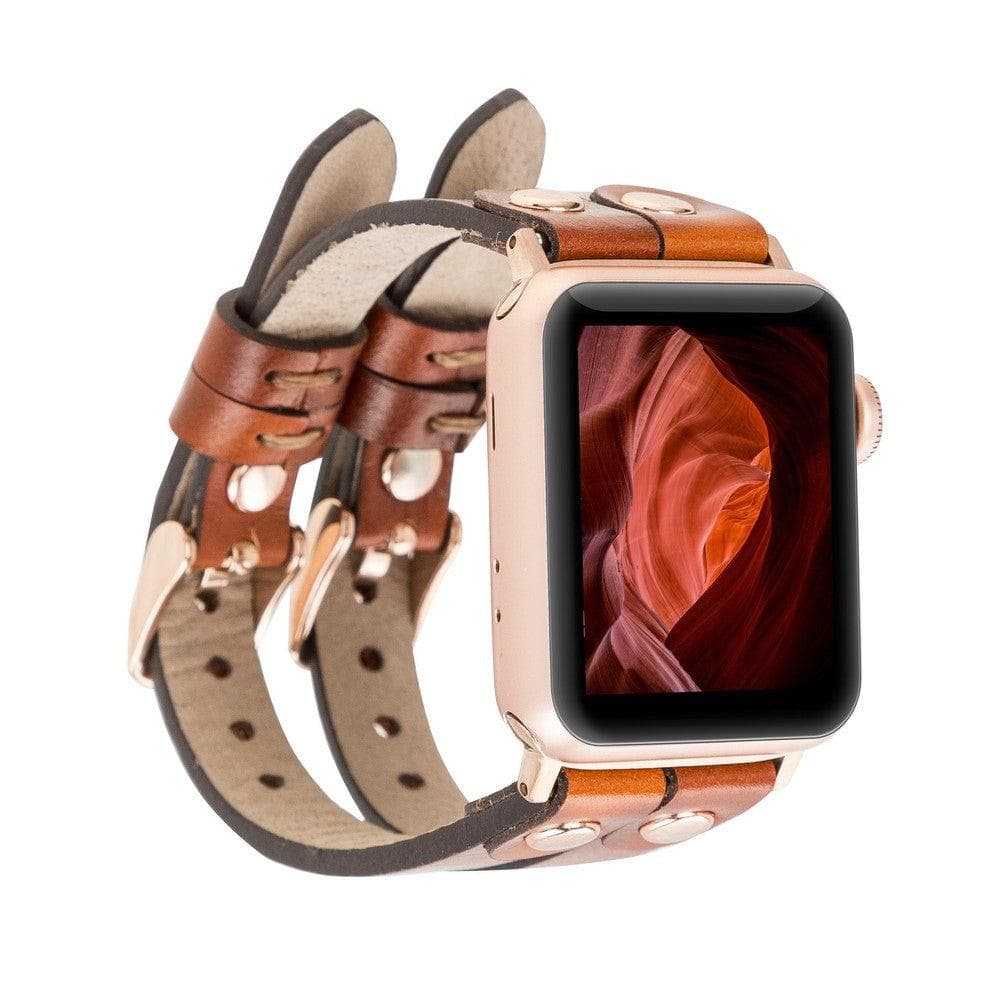 Ely Leather Apple Watch Double Band - TORONATA - color_ Tan