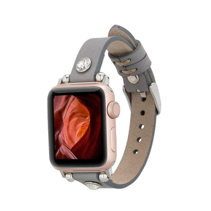 Visby Ferro Style Leather Apple Watch Band - TORONATA - color_ Gray