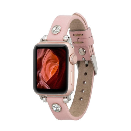 Visby Ferro Style Leather Apple Watch Band - TORONATA - color_ Pink