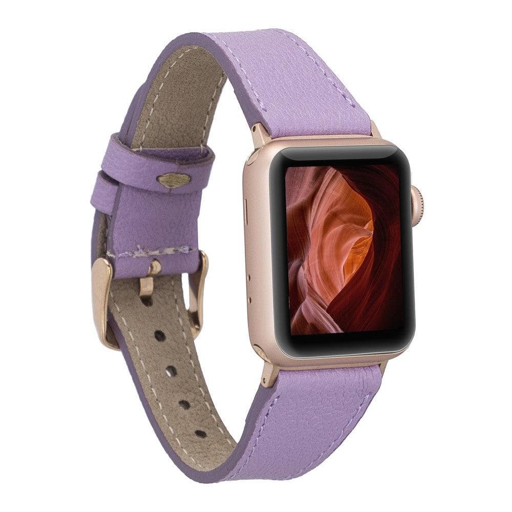 Roma Style Leather Apple Watch Band - TORONATA - color_ Violet
