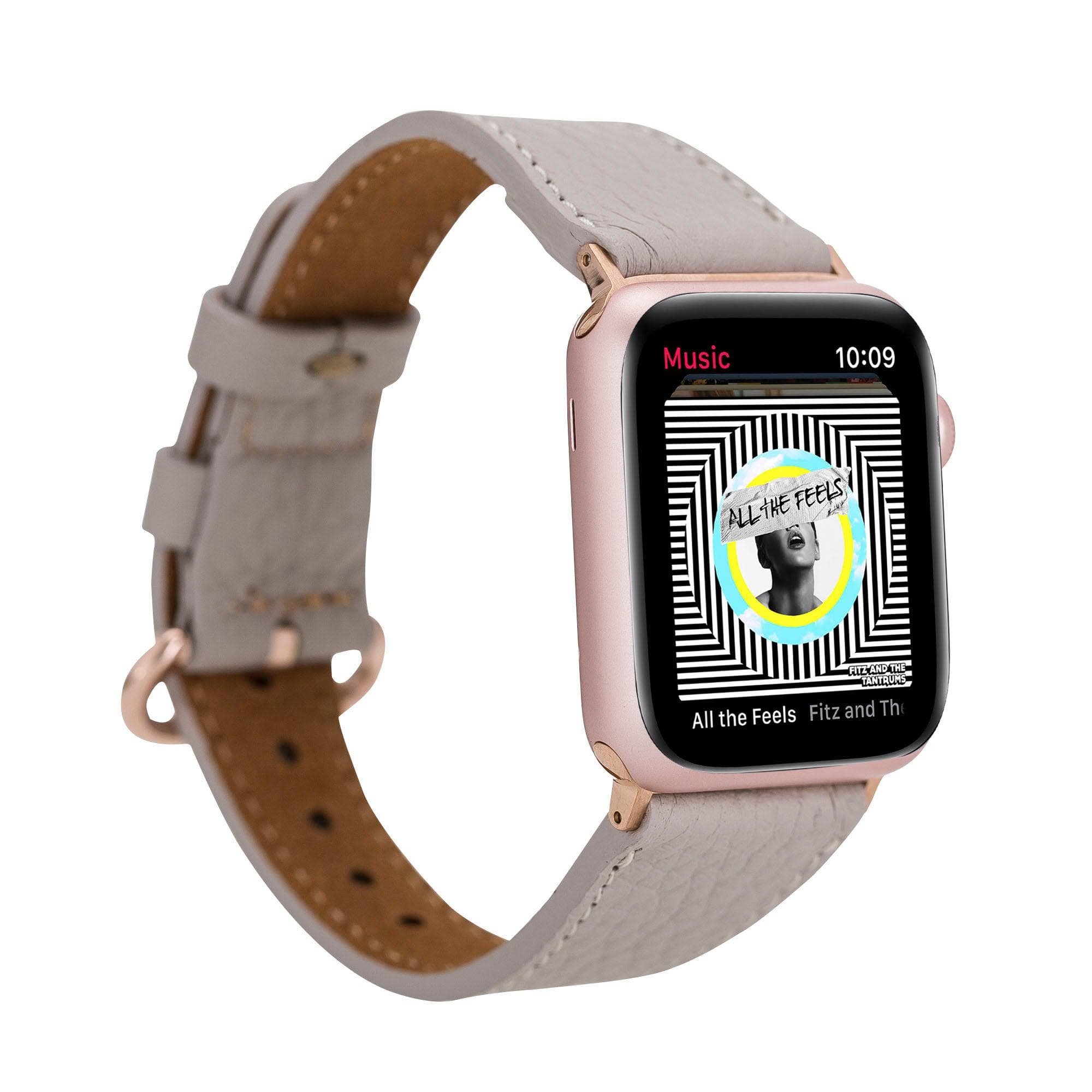 Roma Style Leather Apple Watch Band - TORONATA - color_ Sandy Brown