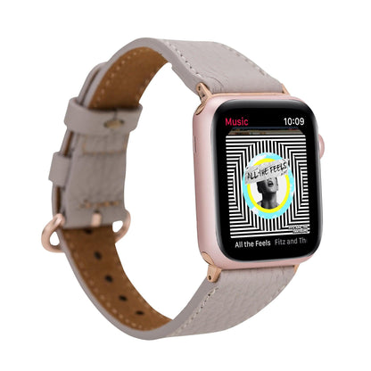 Roma Style Leather Apple Watch Band - TORONATA - color_ Sandy Brown
