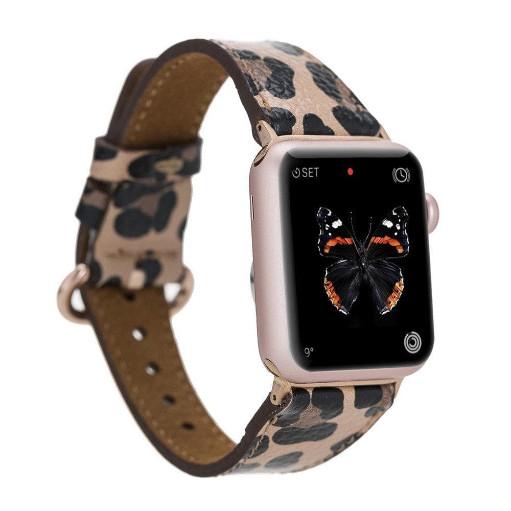 Roma Style Leather Apple Watch Band - TORONATA - color_ Peach Puff