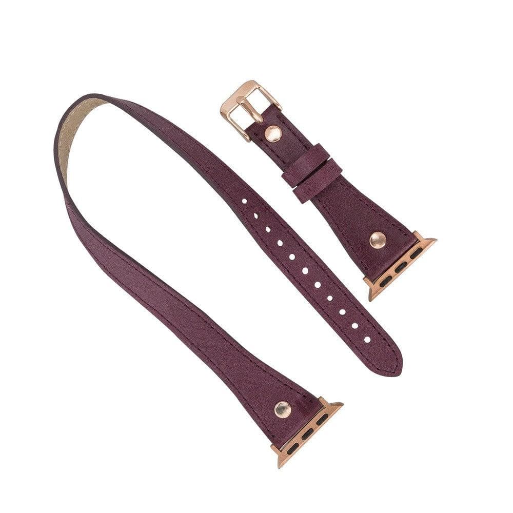 Slim Double Tour Leather Apple Watch Band - TORONATA - color_