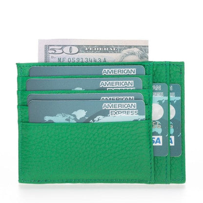 Zip Leather Card Holder - TORONATA - color_ Olive Drab