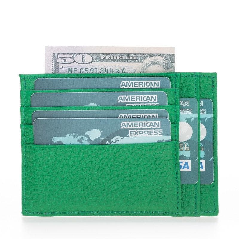 Zip Leather Card Holder - TORONATA - color_ Olive Drab