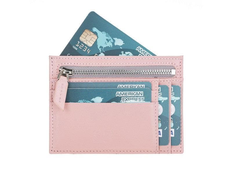 Zip Leather Card Holder - TORONATA - color_ Pink