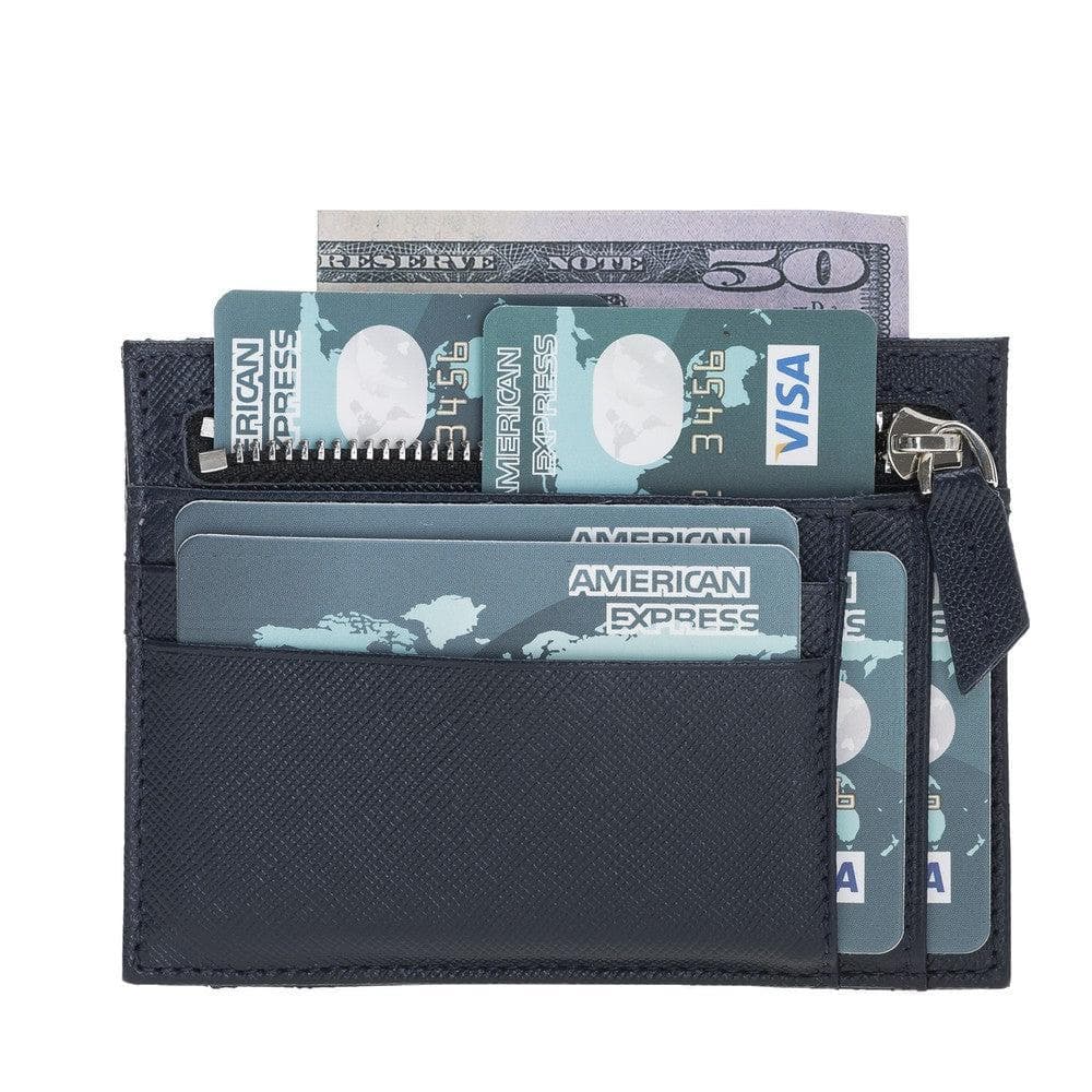 Zip Leather Card Holder - TORONATA - color_ Airforce