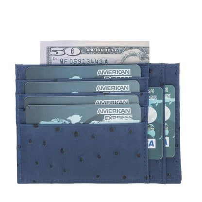 Zip Leather Card Holder - TORONATA - color_ Dark Blue