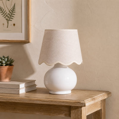 Benton Handmade Ceramic Table Lamp with Cotton Shade
