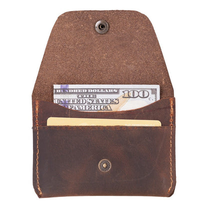 Roma Leather Card Holder - TORONATA - color_ Saddle Brown