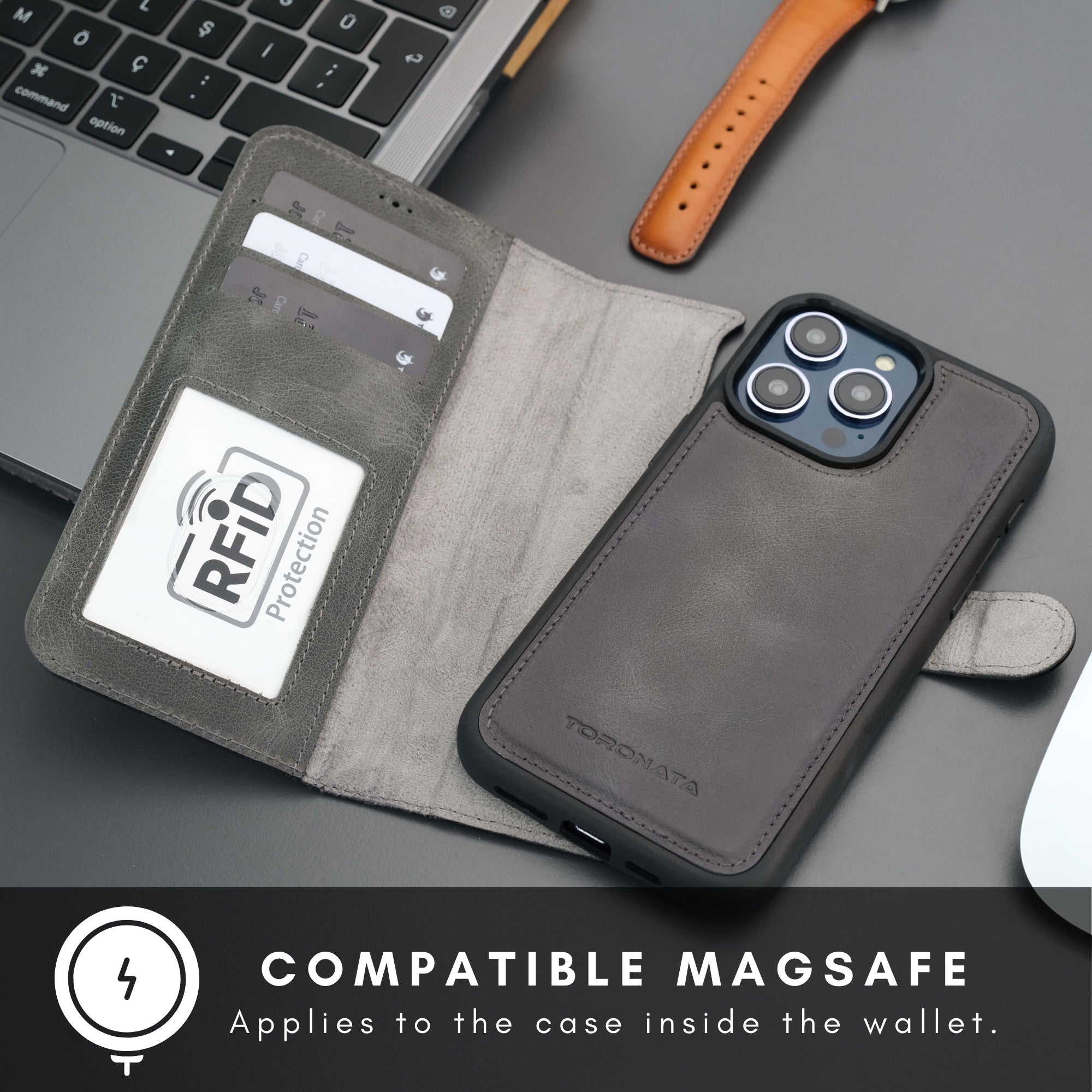 Casper iPhone 16 Pro Max Wallet Case Leather MagSafe - TORONATA - 