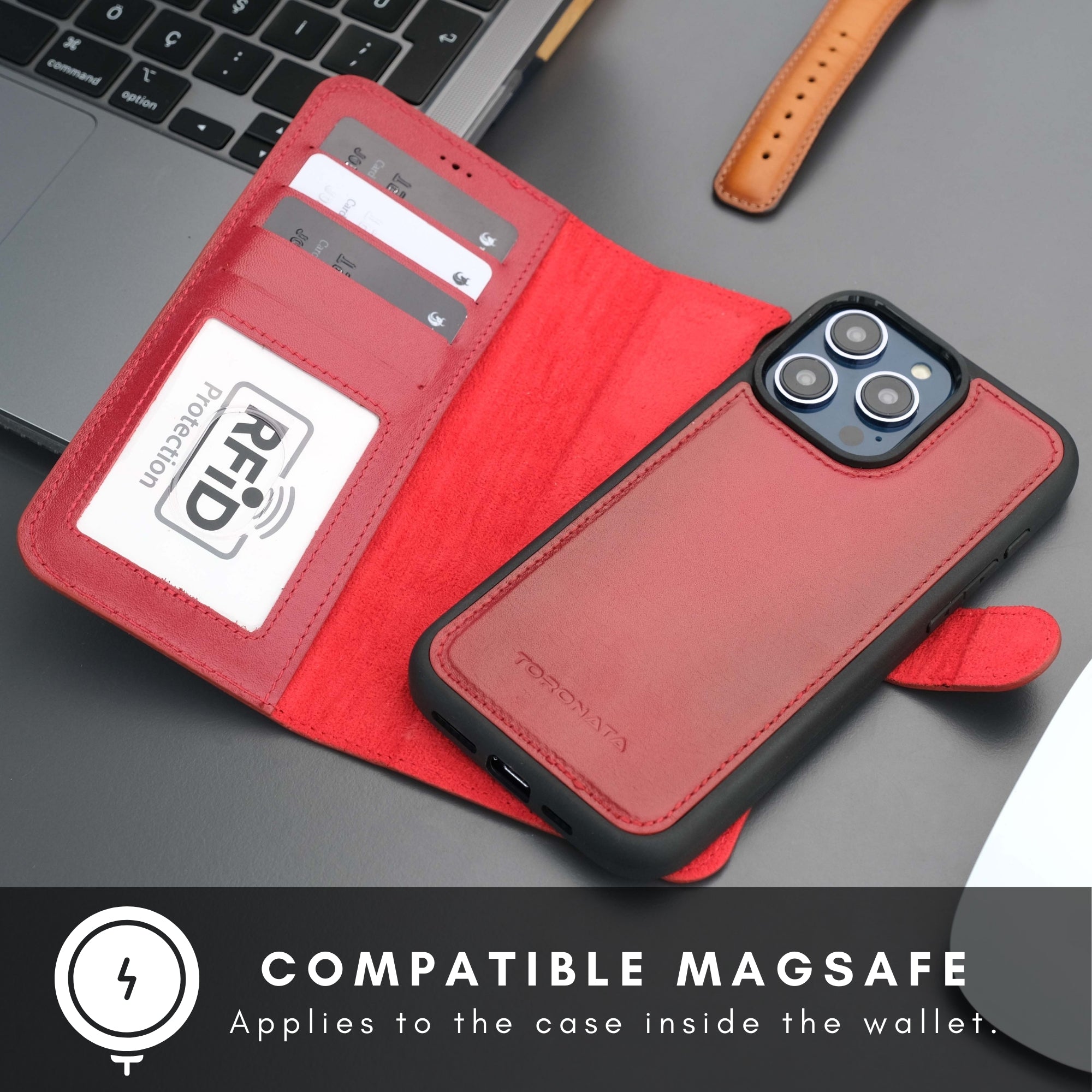 Casper iPhone 16 Pro Max Wallet Case Leather MagSafe - TORONATA - 