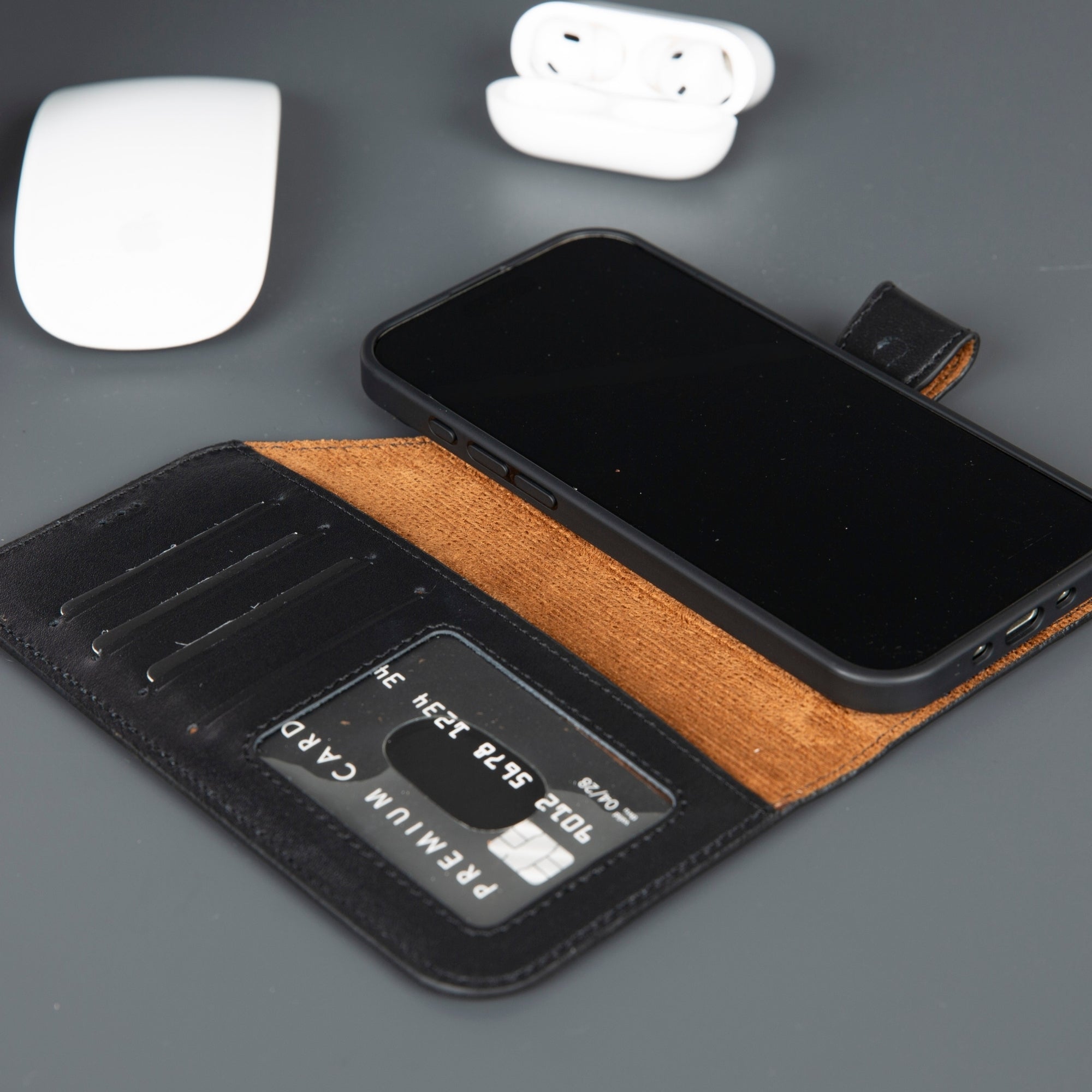Casper iPhone 17 Air Wallet Case Leather MagSafe - TORONATA - #color_black