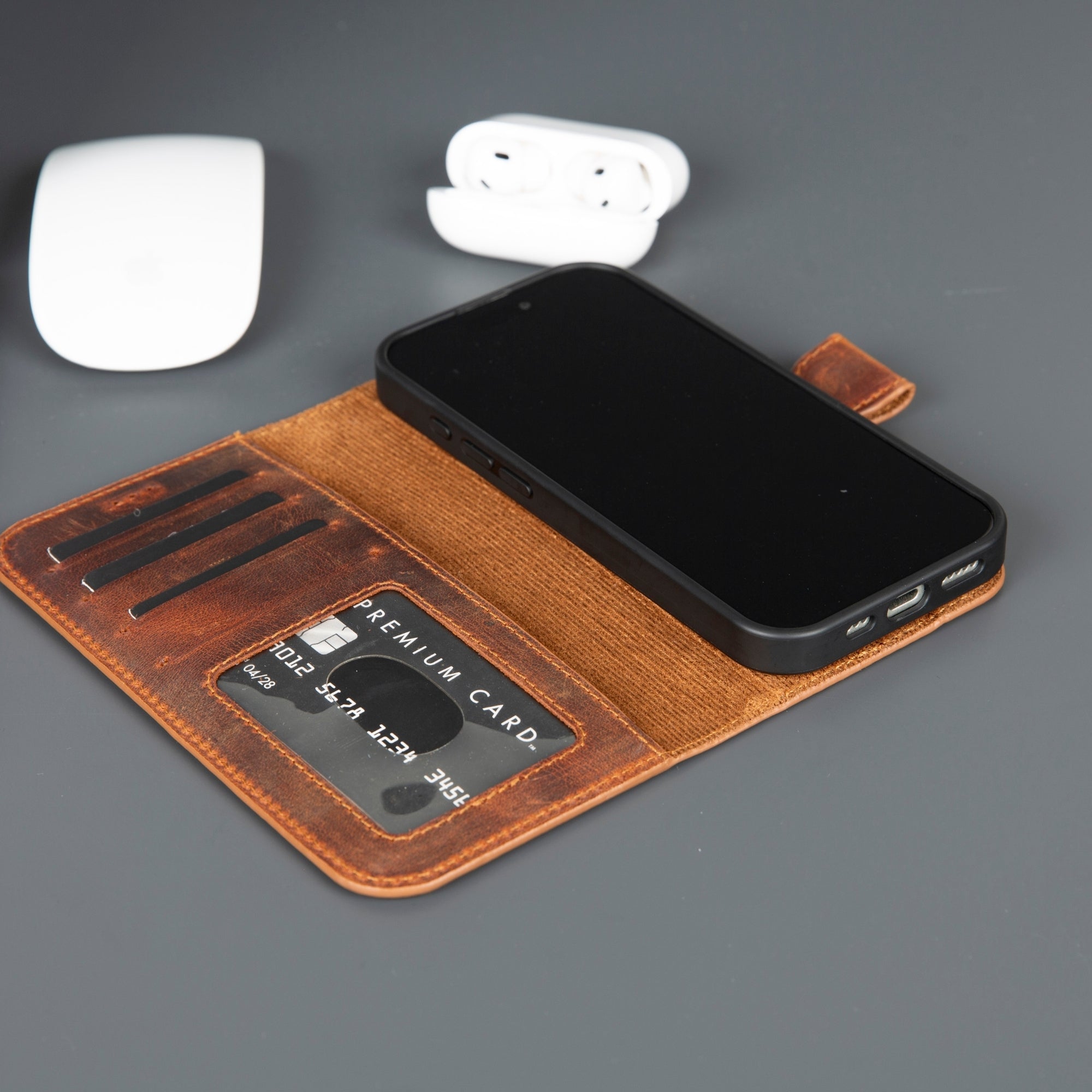 Casper iPhone 17 Wallet Case Leather MagSafe - TORONATA - #color_antic-brown