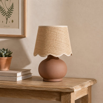 Benton Handmade Ceramic Table Lamp with Cotton Shade