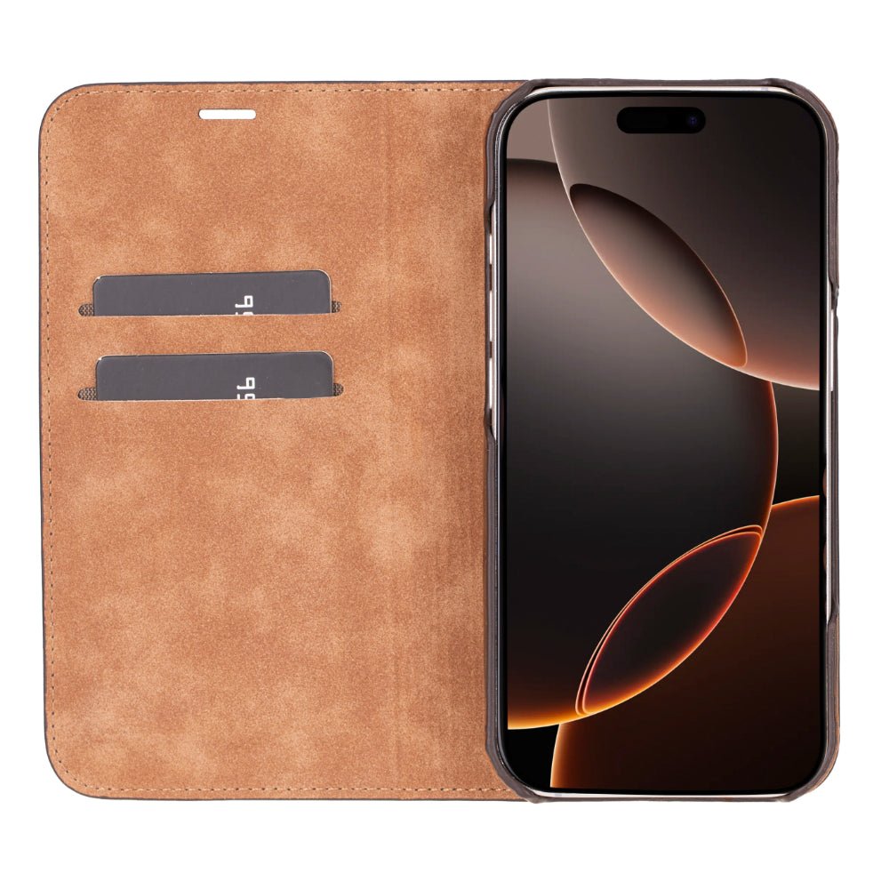 Decatur Leather iPhone 16 Pro Max Folio CaseTORONATA - #color_antic-brown