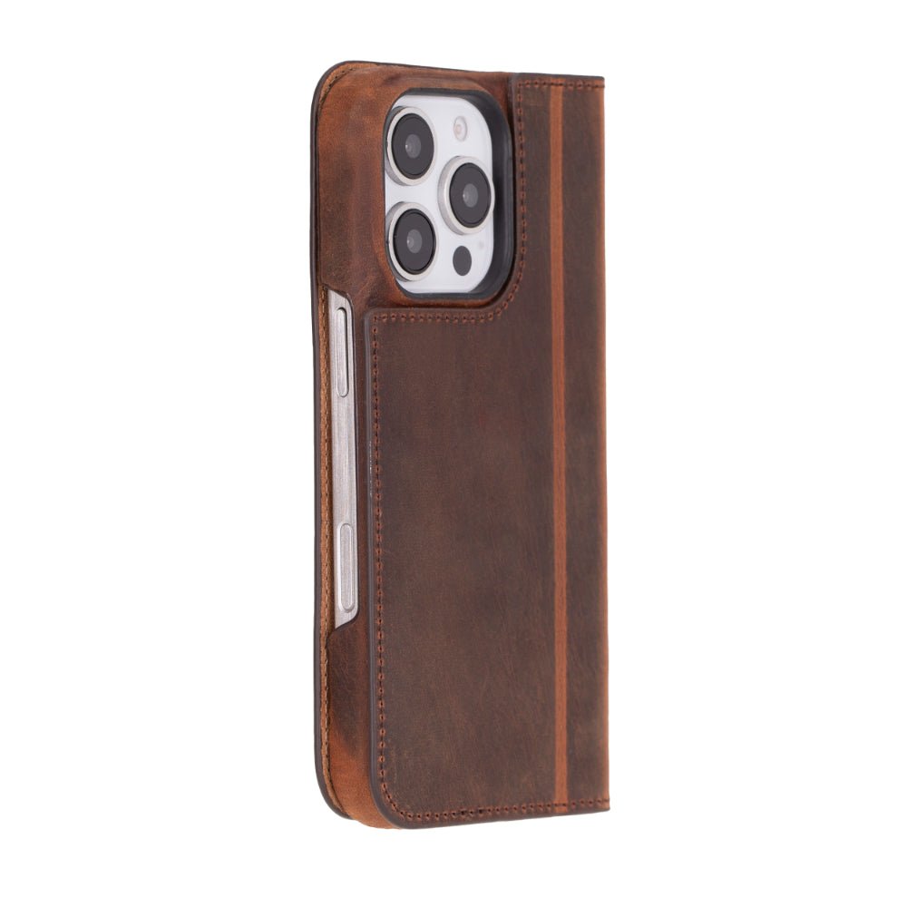 Decatur Leather iPhone 16 Pro Max Folio CaseTORONATA - #color_antic-brown