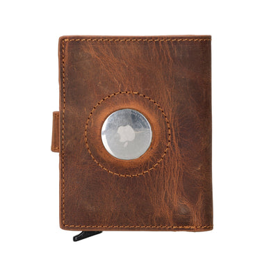 douglas leather pop-up cardholder with compatible apple airtag - toronata - 