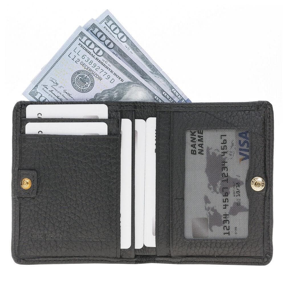 Fabio Leather Men's Wallet with Zipper - TORONATA - color_ Pebble Black