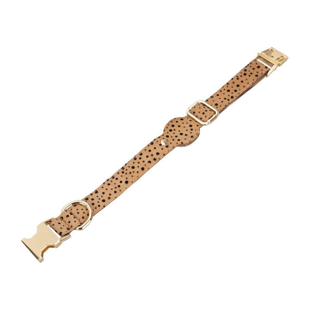 Pet Leather Collar with Apple AirTag Compatible Slot - TORONATA - color_ Chestnut