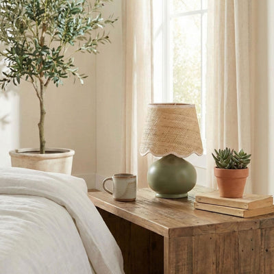 Benton Handmade Ceramic Table Lamp with Cotton Shade