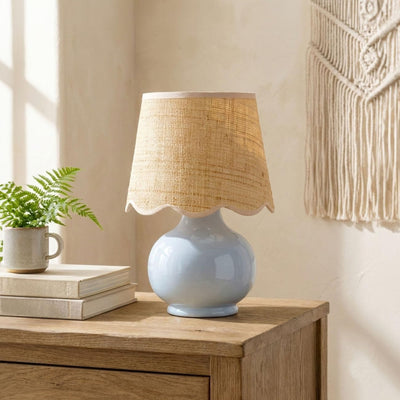 Benton Handmade Ceramic Table Lamp with Cotton Shade