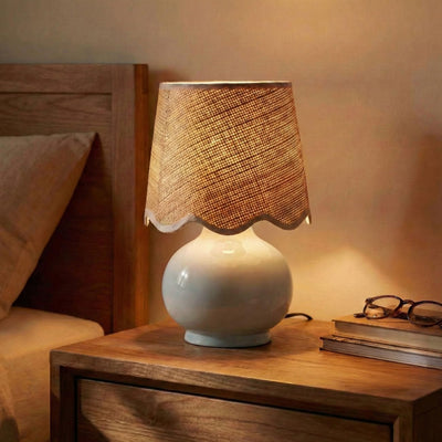 Benton Handmade Ceramic Table Lamp with Cotton Shade